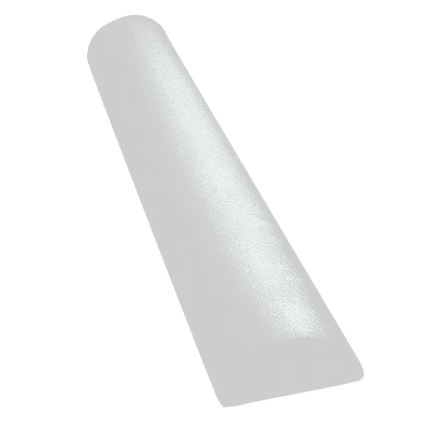 CanDo® Foam Roller - White PE foam - 4 x 12 inch - Half-Round