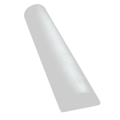 CanDo® Foam Roller - White PE foam - 4 x 12 inch - Half-Round