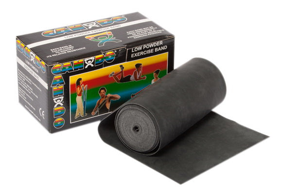 CANDO® Low Powder Exercise Band - 6 Yard Roll - Black (X Heavy)