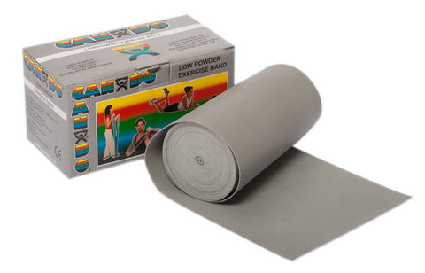 CANDO® Low Powder Exercise Band - 6 Yard Roll - Silver (XX Heavy)