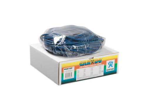 CanDo® Low Powder Exercise Tubing - 100 foot dispenser roll - Blue - heavy