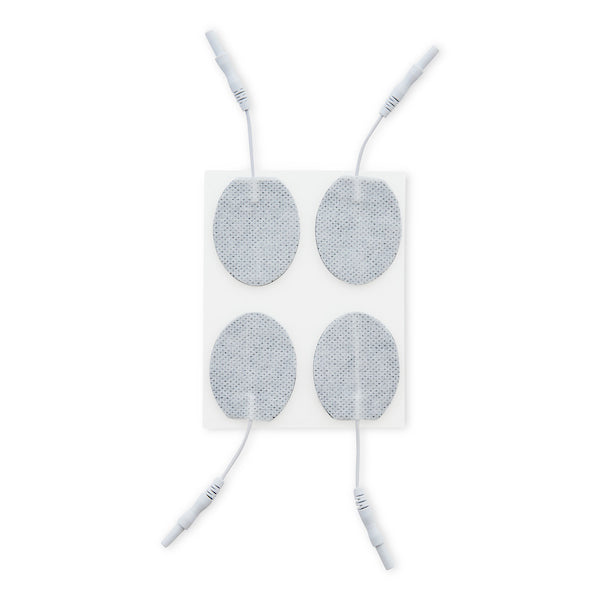 1.5 in. x 2.5 in. Oval - White Fabric Top Electrodes Case of 10 (4/pk)