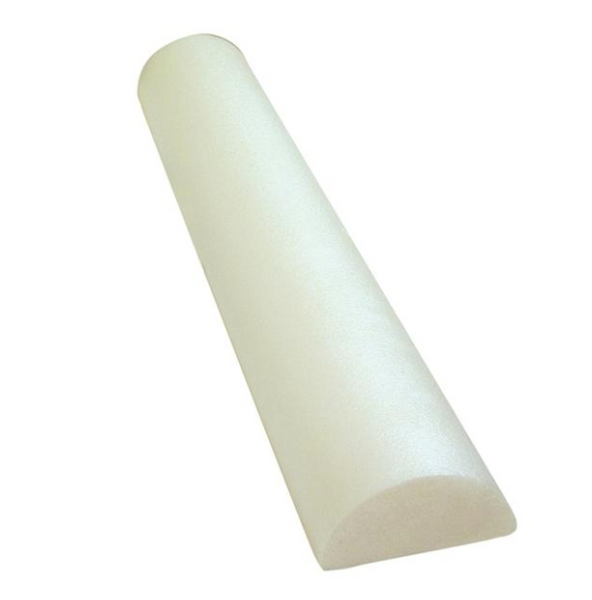 CanDo® Foam Roller - White PE foam - 6 x 12 inch - Half-Round