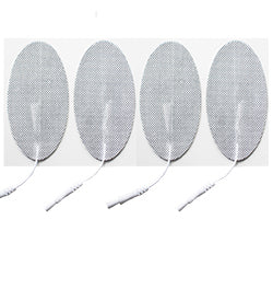 2 in. x 4 in. Oval - White Fabric Top Electrodes Case of 20 (4/pk)