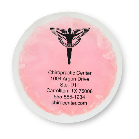 Personalized Reusable Hot/Cold Gel Pack, 6" Round - Pink